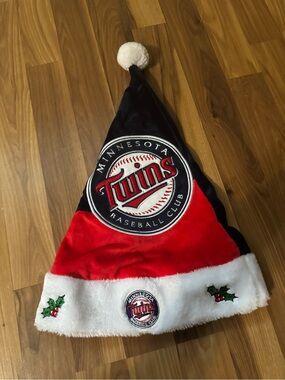 Minnesota Twins Red & Black Holiday Santa Hat - Official MLB Festive Cap